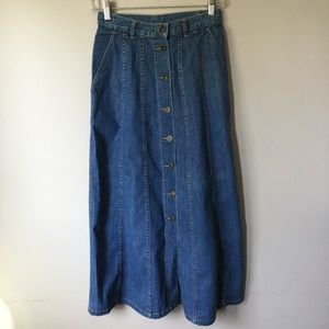 Vintage Liz Wear Button Down Jean Skirt